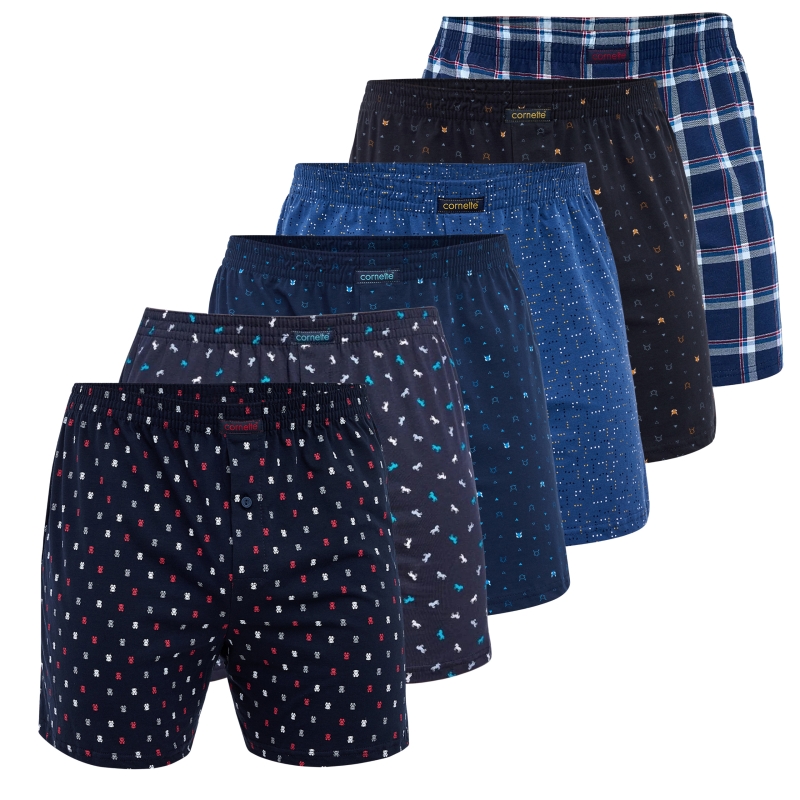 Cornette bokserki męskie zestaw sześciu w klasyczne wzory