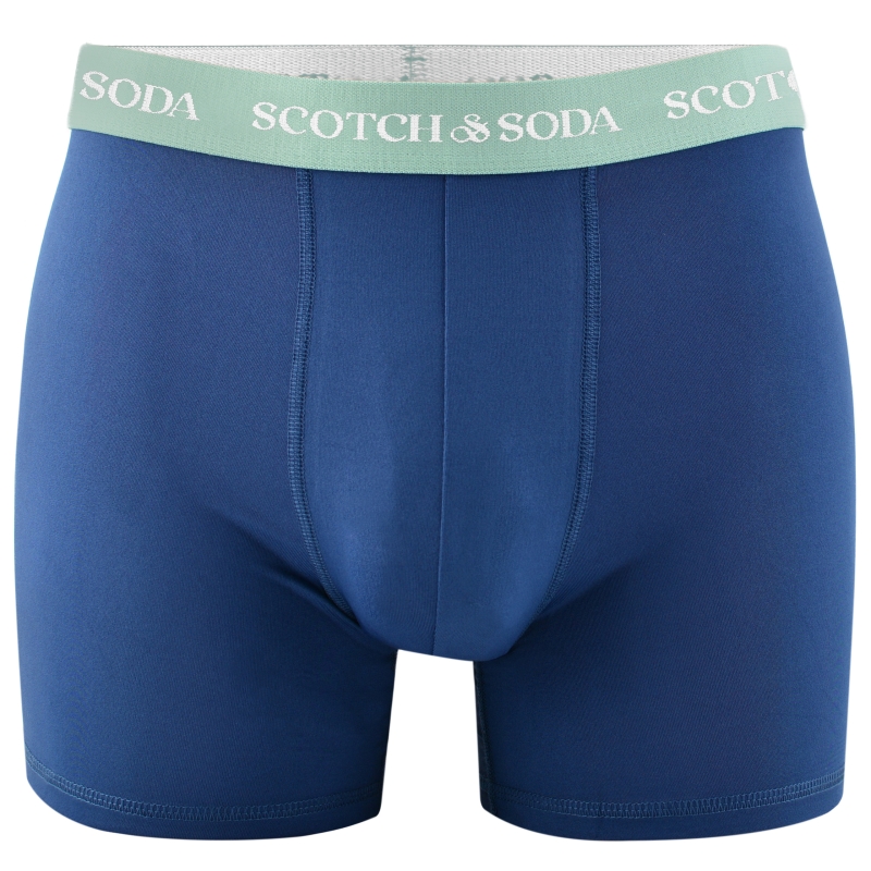 Bokserki męskie Scotch&Soda granatowe z zieloną gumą
