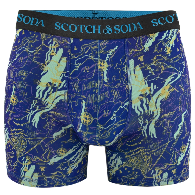 Bokserki męskie Scotch&Soda niebieskie we wzory