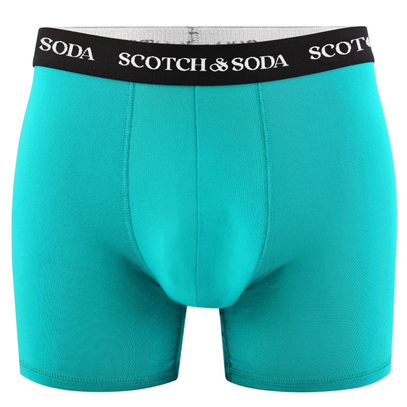 Bokserki męskie Scotch&Soda turkusowe z czarną gumą