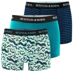 SCOTCH&SODA Bokserki Męskie 3 sztuki Bawełna Paski Wzór Niebieski