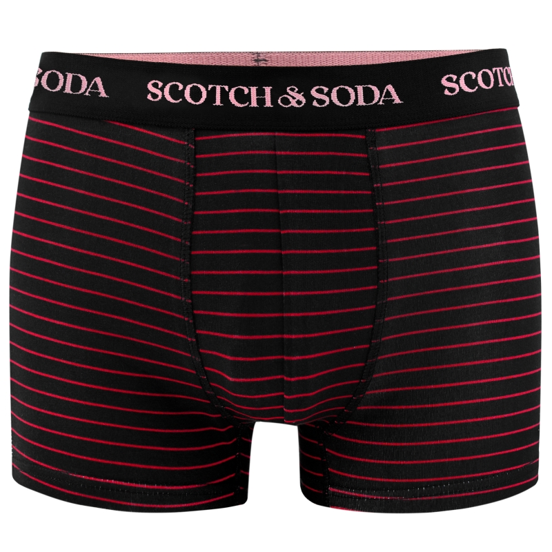 Bokserki męskie Scotch&Soda czarne w czerwone paski