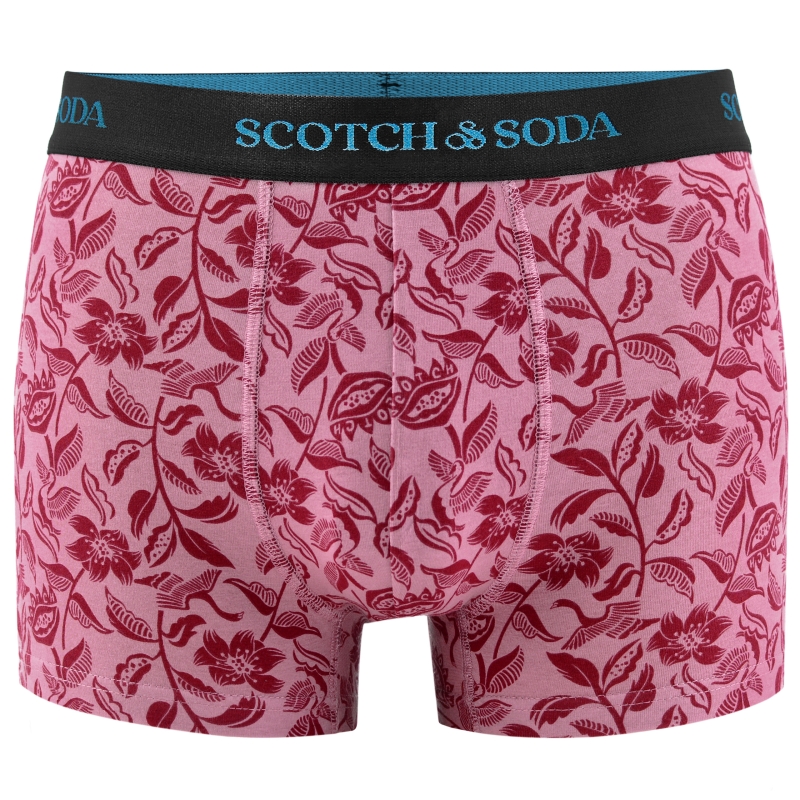 Bokserki męskie Scotch&Soda różowe w czerwone kwiaty