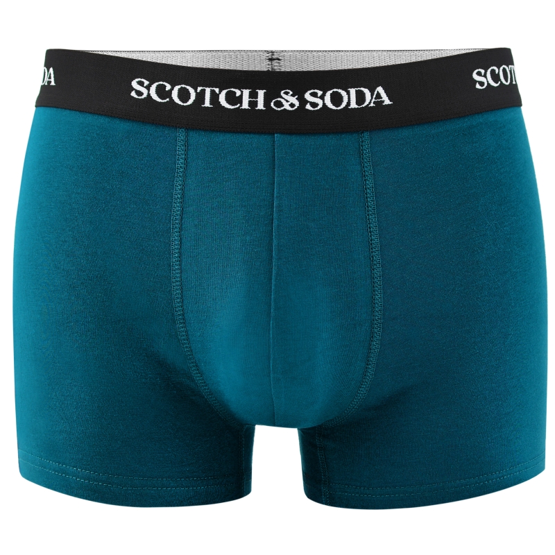 Bokserki męskie Scotch&Soda turkusowe z czarną gumą