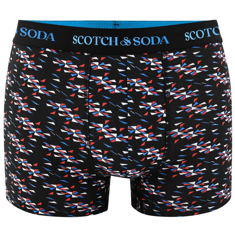 Bokserki męskie Scotch&Soda czarne z geometrycznym wzorem