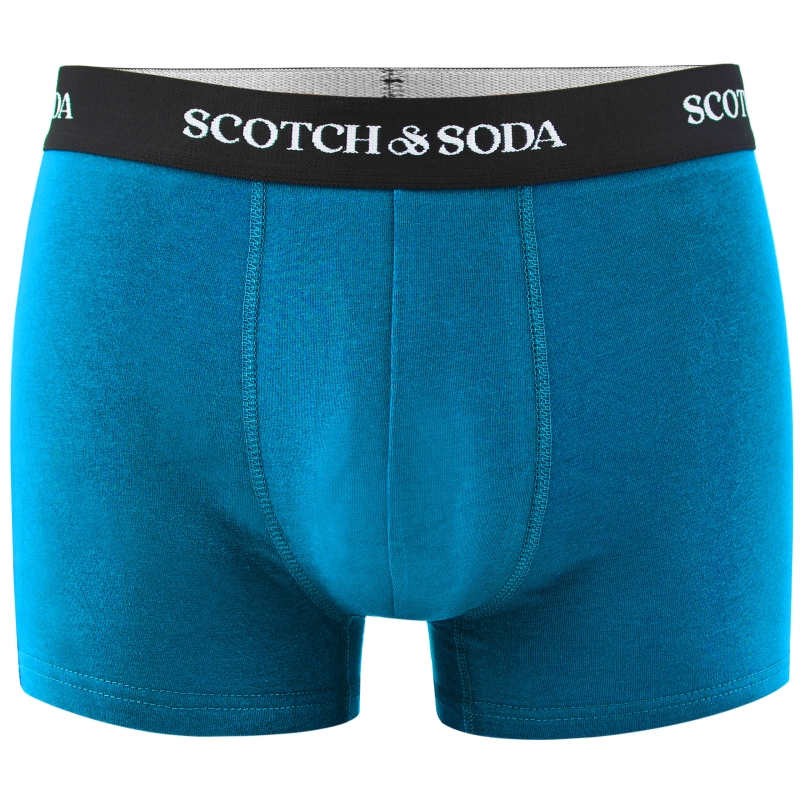 Bokserki męskie Scotch&Soda niebieskie z czarną gumą