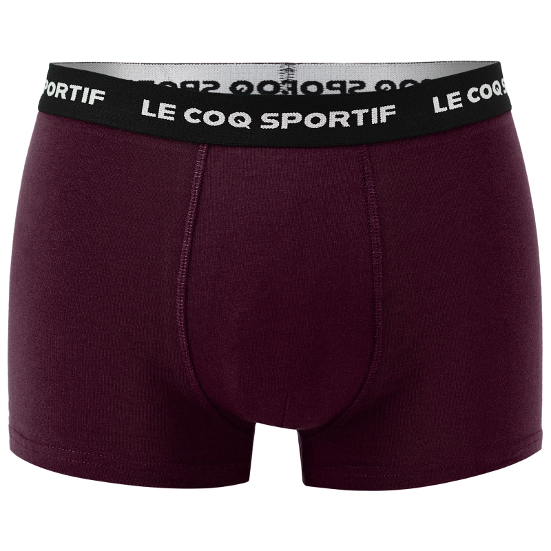 Bokserki męskie Le Coq Sportif bordowe z czarną gumą