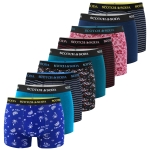 SCOTCH&SODA Bokserki Męskie 9 sztuk Bawełna Paski Wzór Kolor Mix