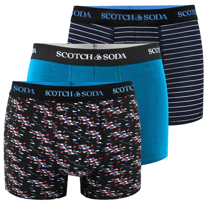 Bokserki męskie Scotch & Soda czarne z kolorowym wzorem