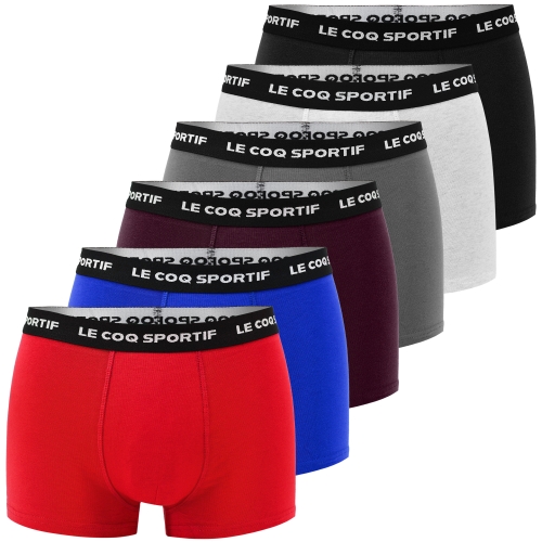LE COQ SPORTIF Bokserki Męskie 6 Sztuk Komplet Bawełna Kolor Mix