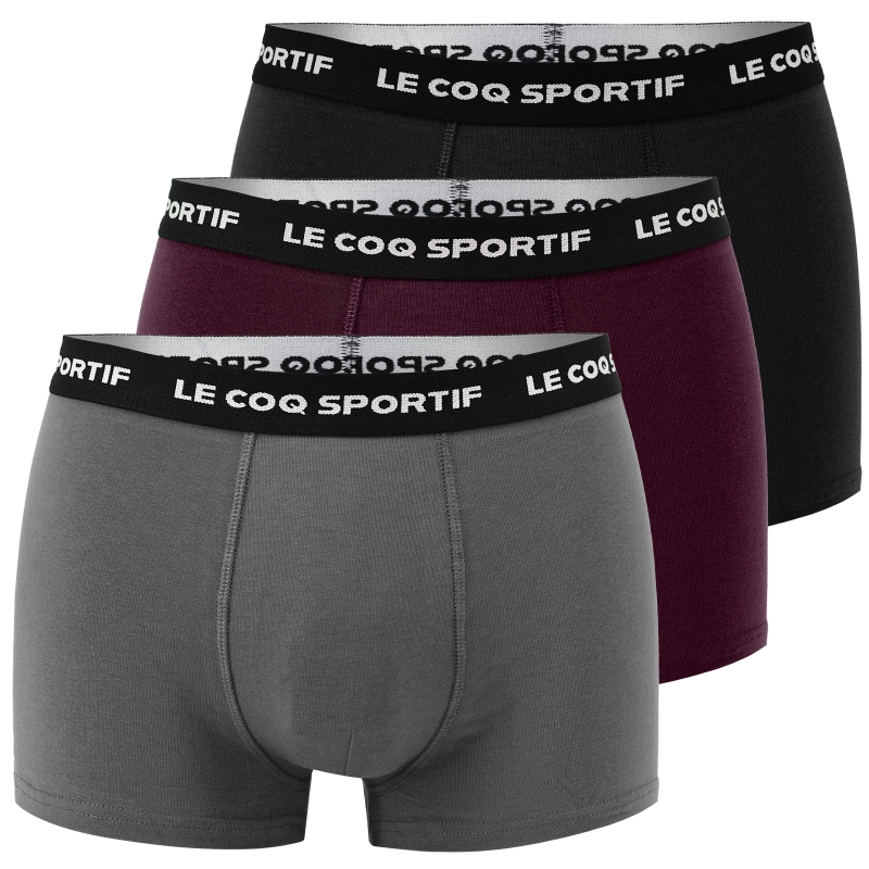 Bokserki męskie Le Coq Sportif szare, bordowe i czarne
