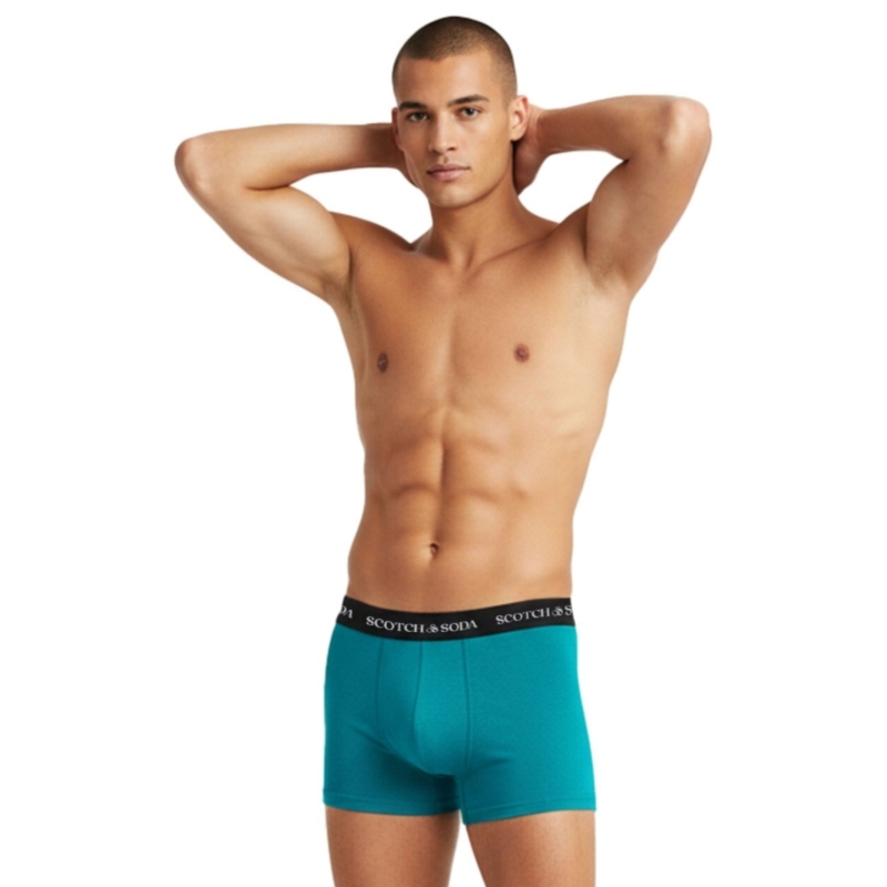 Bokserki męskie Scotch & Soda turkusowe na Model