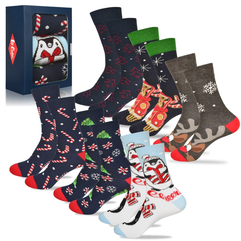 Lee Cooper Skarpety Damskie Świąteczne Ciepłe Długie 6 sztuk