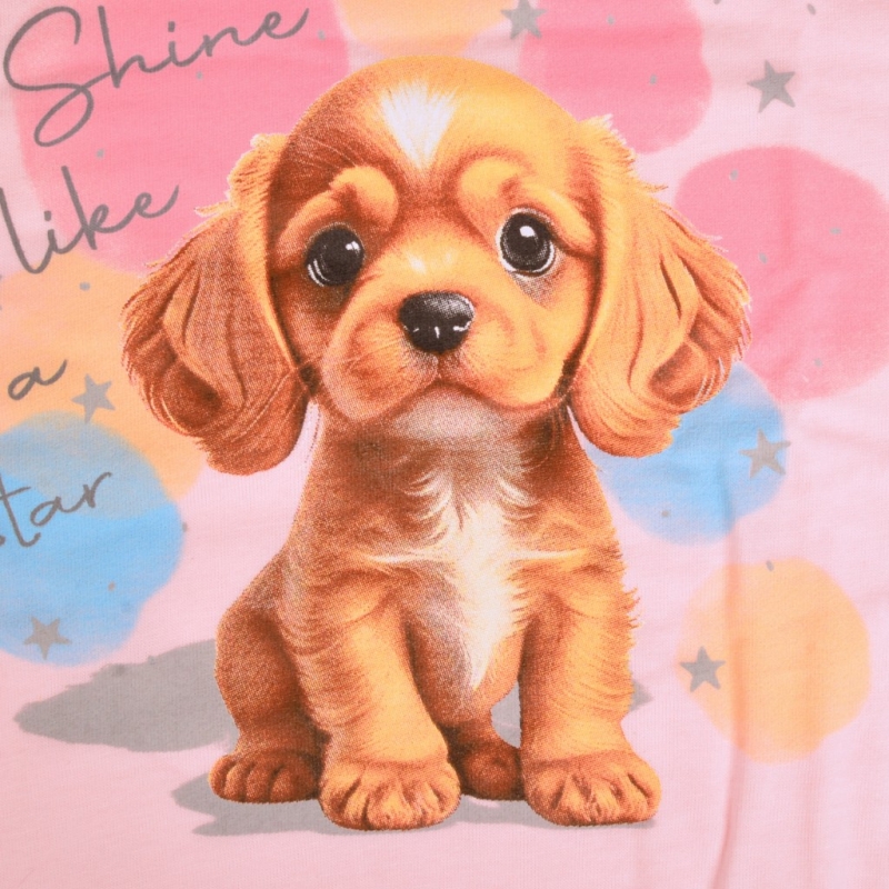 Nadruk pieska na bluzce piżamy Cornette