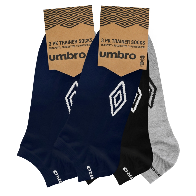 Opakowanie stopek męskich Umbro w trzech kolorach