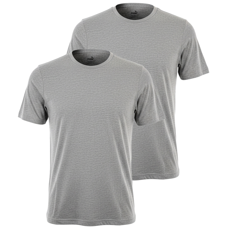 T-Shirt męski Puma szary w komplecie 2 sztuki