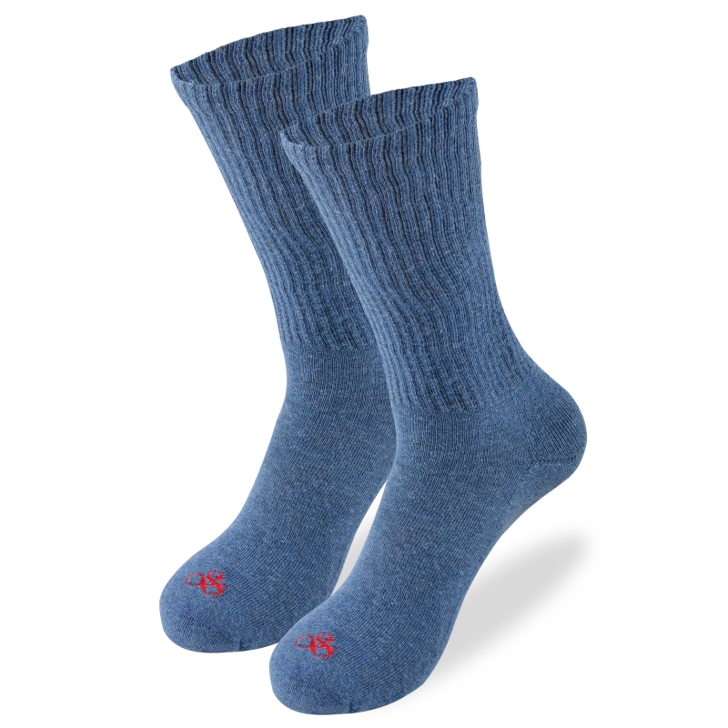 Skarpety męskie Scotch and Soda jasnoniebieskie z czerwonym haftem