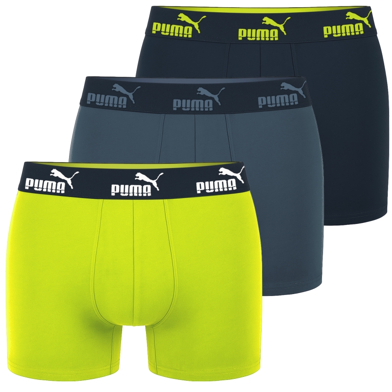 Bokserki męskie Puma na gumie lime i granatowe