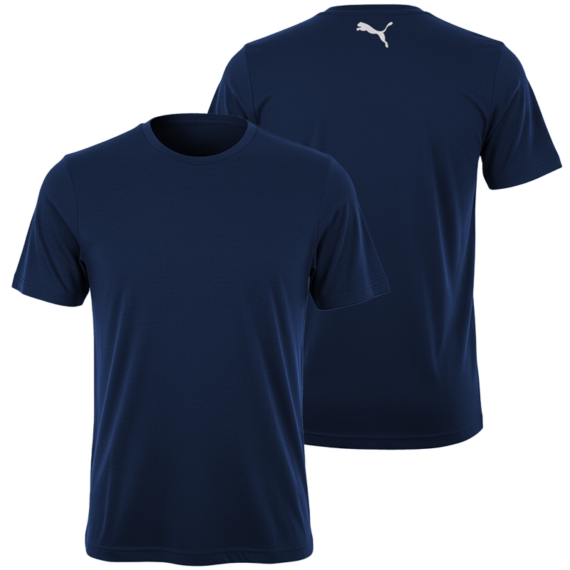 T-Shirt męski Puma granatowy z krótkim rękawem