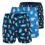 Cornette Bokserki Męskie 3 sztuki Luźne Niebieskie Bawełniane