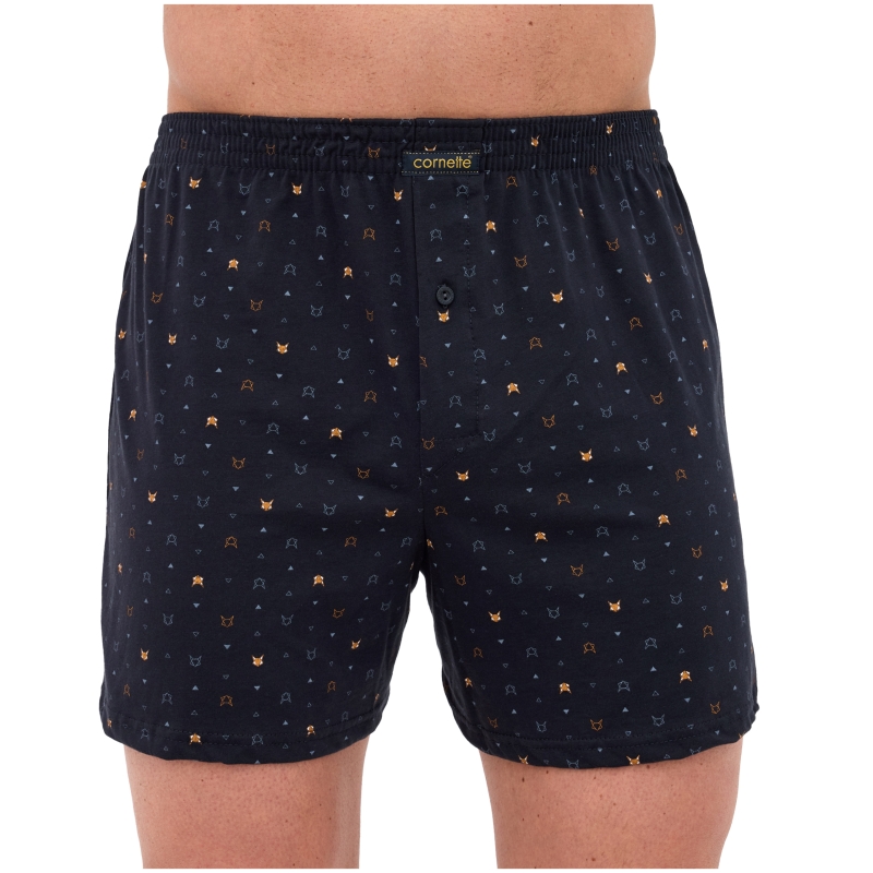 Bokserki męskie Cornette granatowe z drobnym wzorem