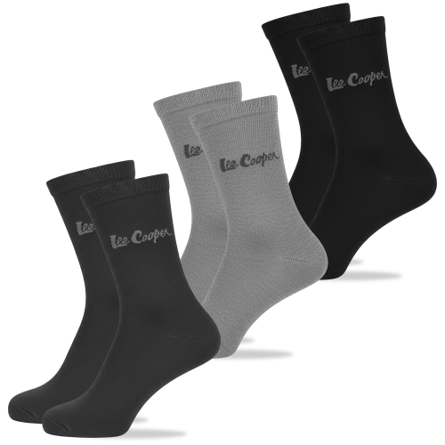 Lee Cooper Skarpety Męskie 3 pary Długie Bawełna Logo Szare