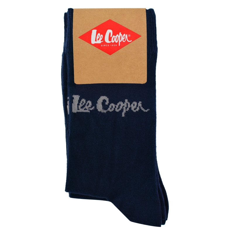 Opakowanie granatowych skarpet męskich Lee Cooper bawełnianych