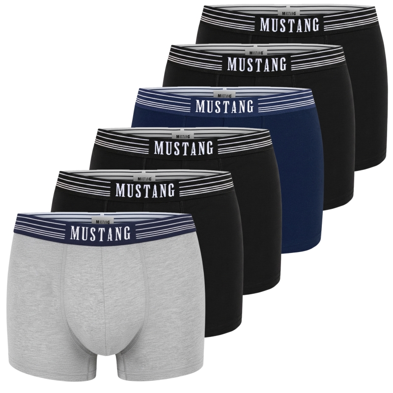 Mustang bokserki męskie w kolorach czarnym granatowym szarym