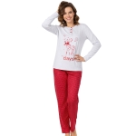 INFIORE Piżama Damska Bawełna Renifer Czerwony RENNA Święta