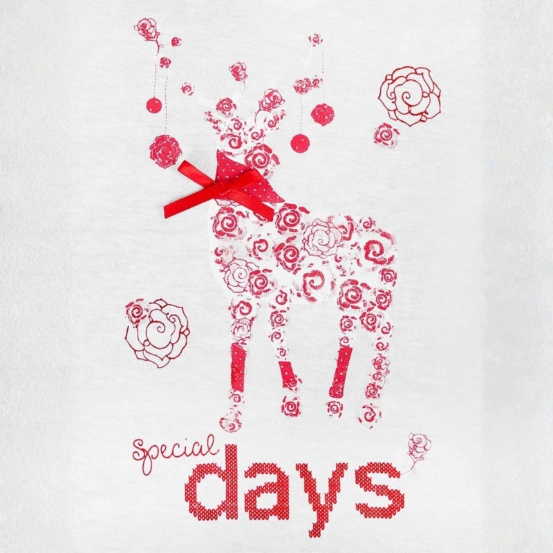 Nadruk renifera na piżamie damskiej Infiore