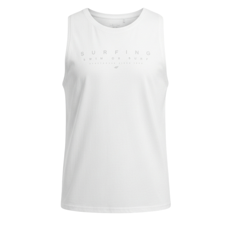 4F T-shirt Koszulka Męska Bezrękawnik TTSHM368 Biała