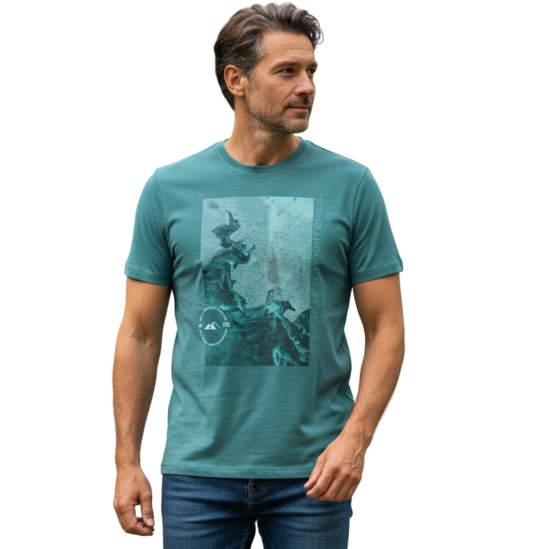 4F T-shirt Koszulka TTSHM485 Zielona Model