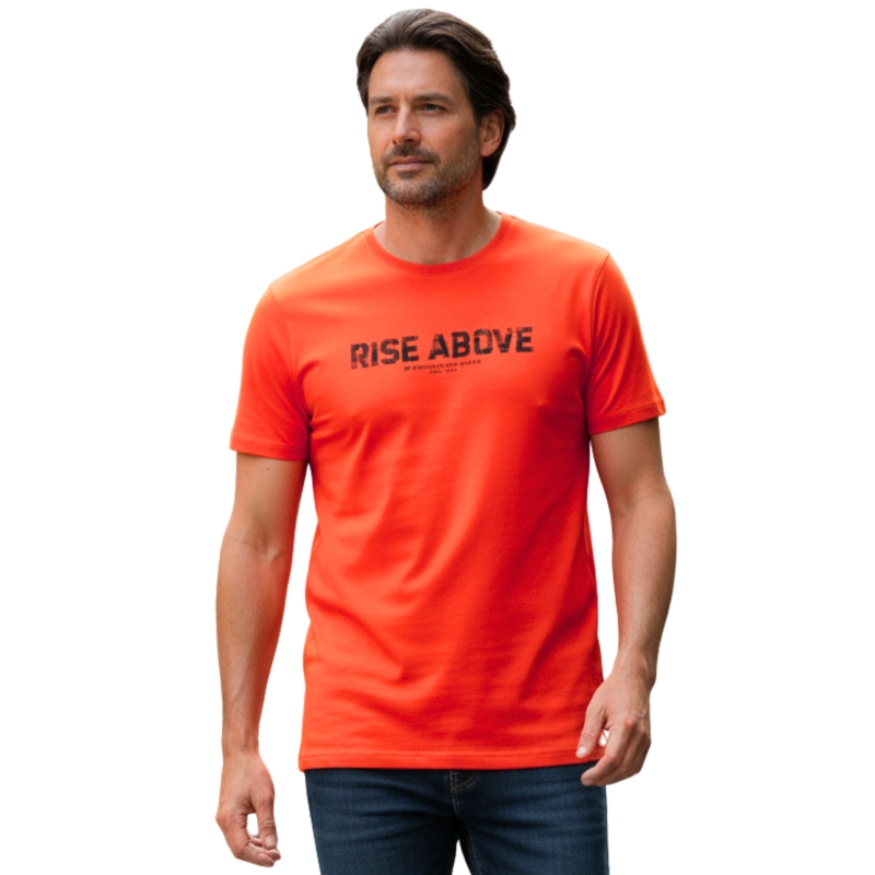 4F T-shirt Koszulka Pomarańczowa Rise Above TTSHM488 Model