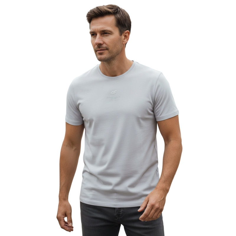 4F T-shirt Koszulka TTSHM363 Szara Model