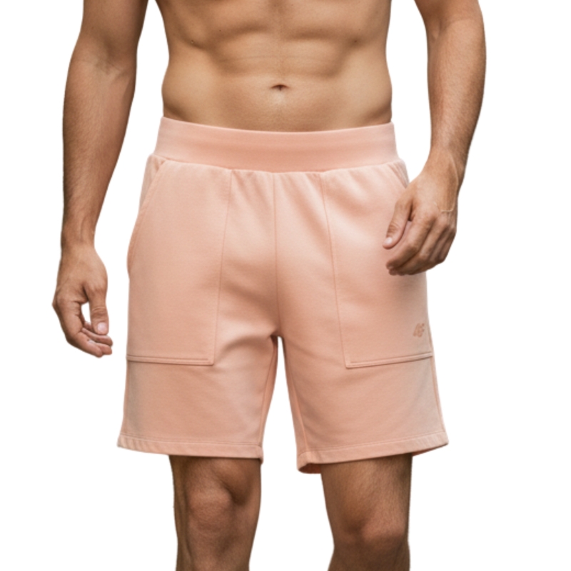 4F Spodenki Męskie Dresowe TSHOM074 Łososiowe Model