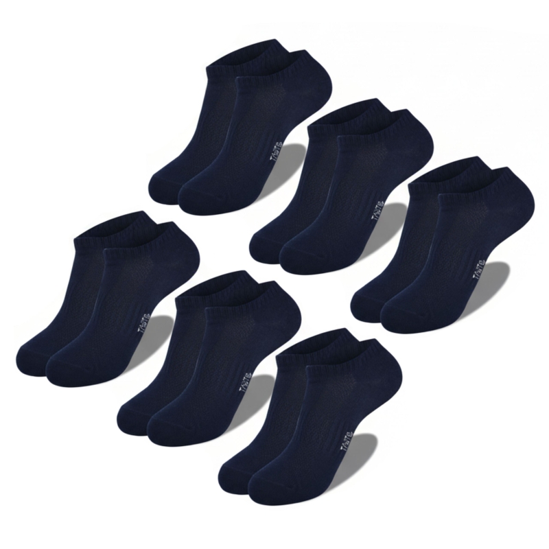 Zestaw 6 par męskich skarpetek stopek TASTIQ PREMIUM w kolorze granatowym