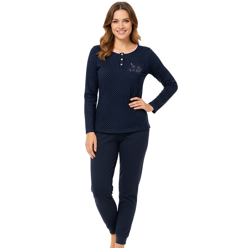 Infiore piżama damska granatowa długi rękaw Model
