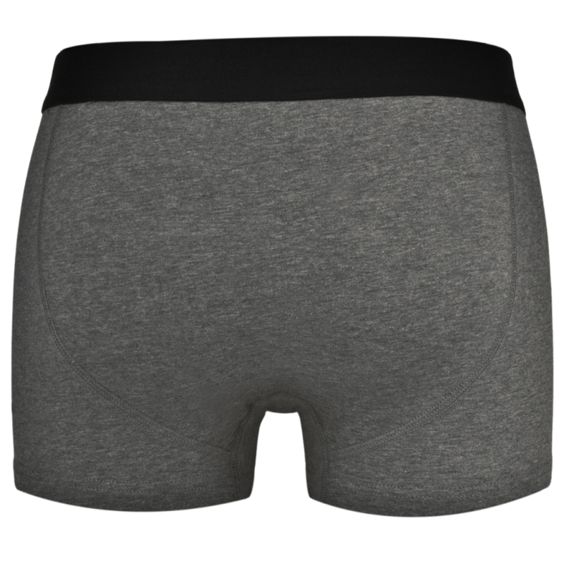 Tył szarych bokserek Wrangler z czarną elastyczną gumką