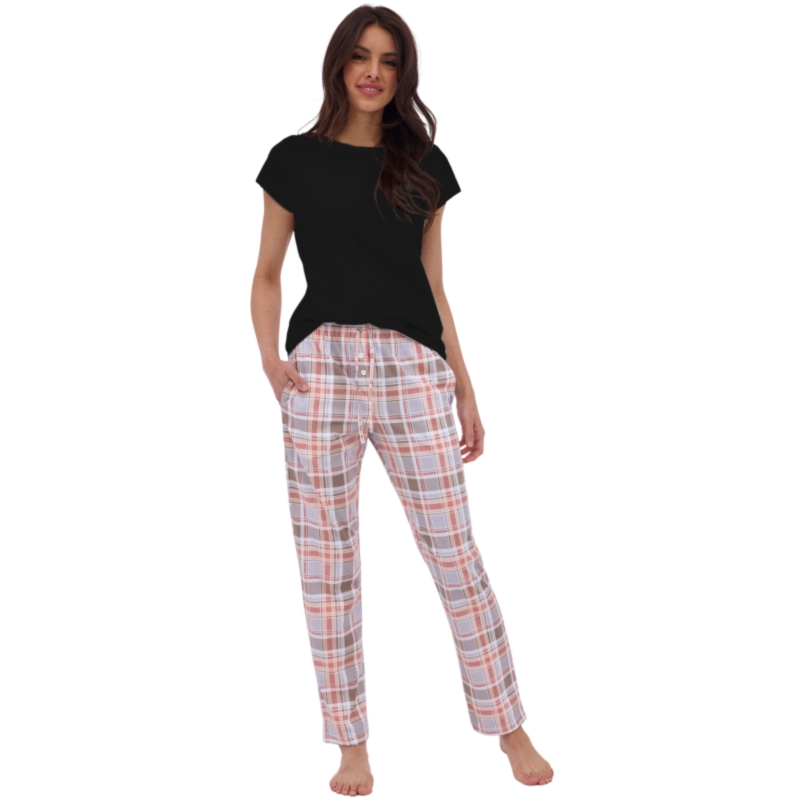 Cornette Piżama Damska Koszulka Długie Spodnie 690_40 Bawełna Model