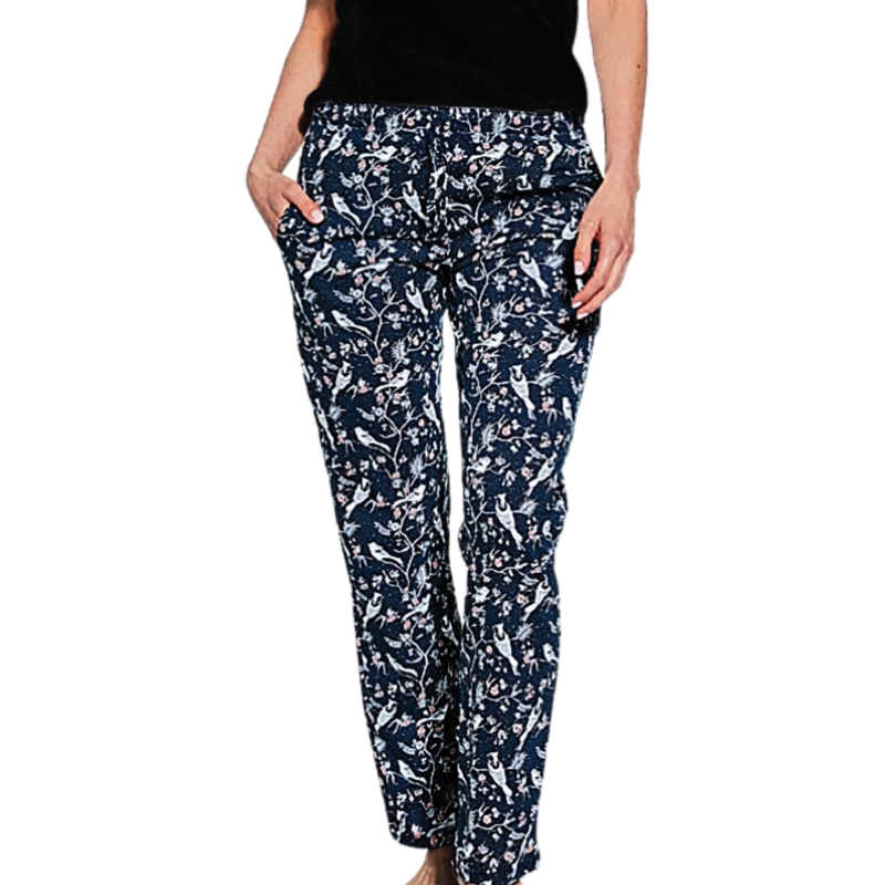 Spodnie piżamowe damskie długie niebieskie Cornette Model