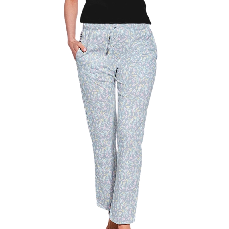 Spodnie piżamowe damskie Cornette niebieskie długie Model