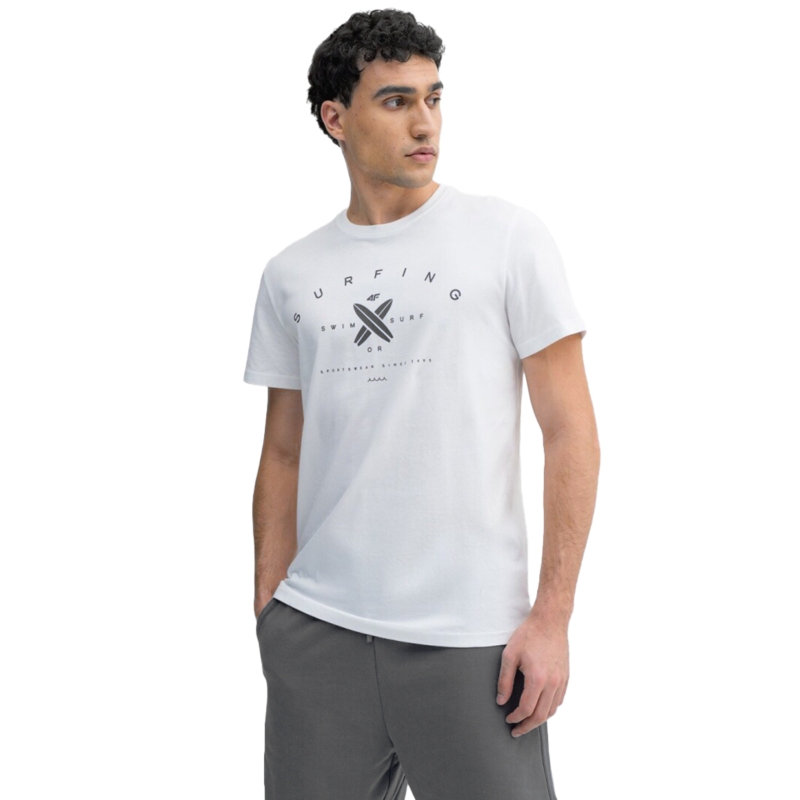 Koszulka męska biała 4f Model