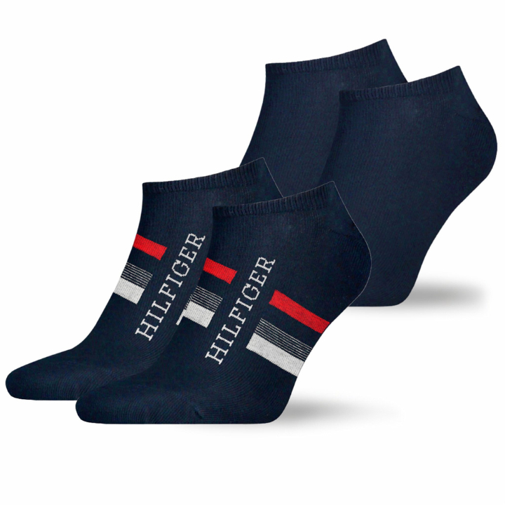 TOMMY HILFIGER Skarpety Męskie Stopki 2 pary Bawełna Logo NAVY