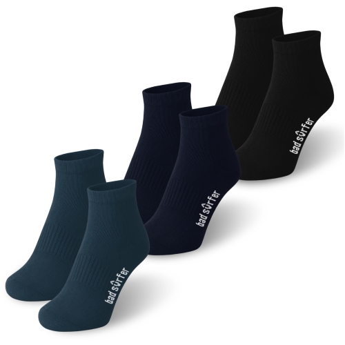 BAD SURFER Skarpety Męskie Zakostki Bawełna NAVY MIX 3 Pary