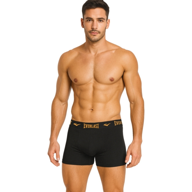 Bokserki męskie Everlast czarne z kolorowym logo Model