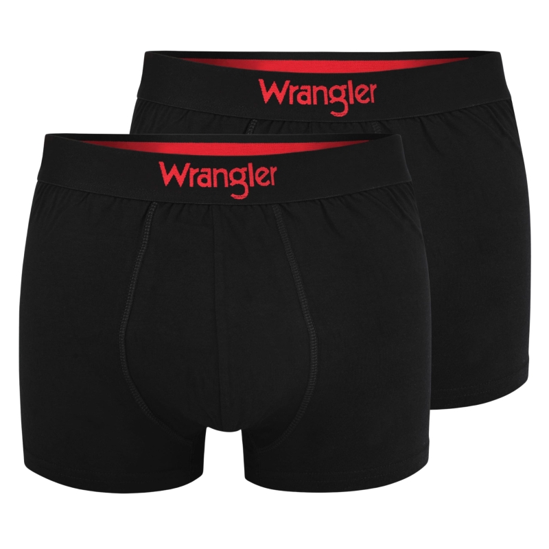 Czarne bokserki Wrangler z elastycznym pasem i logo