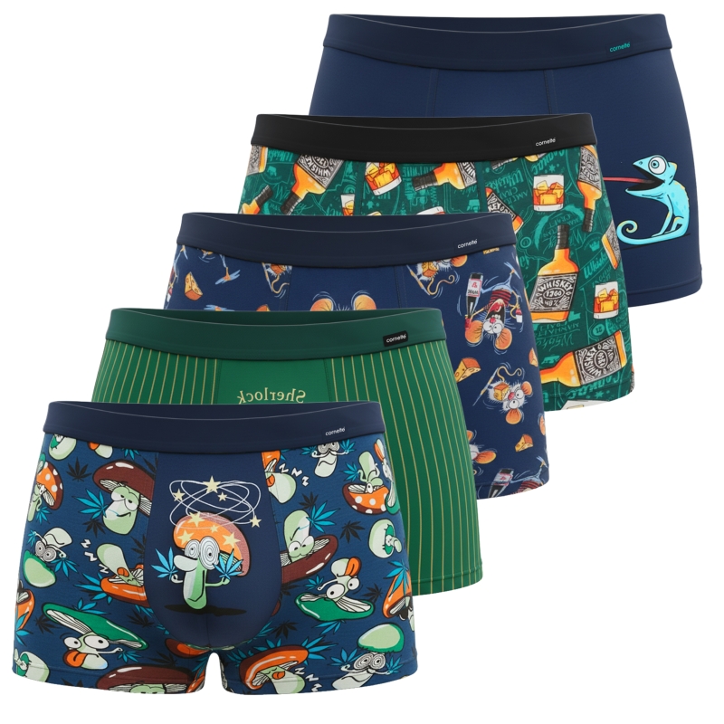 Komplet bokserek męskich Cornette z kolorowymi nadrukami