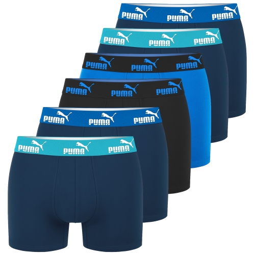 PUMA Bokserki Męskie 6 Sztuk Zestaw Bawełna Niebieski Mix