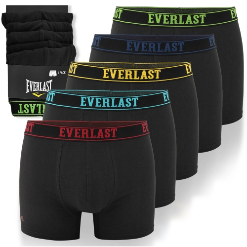 Everlast Bokserki Męskie EV005 Guma Color Bawełna 5 sztuki