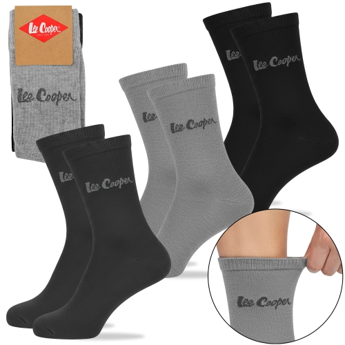 Lee Cooper Skarpety Męskie 3 pary Długie Bawełna Logo Szare